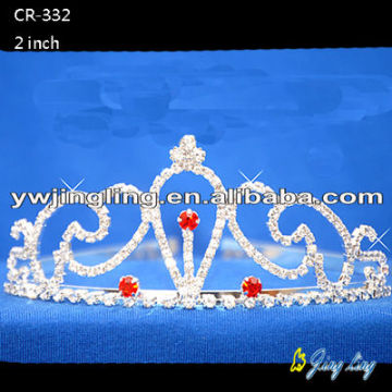 2018 Beauty Red Crystal novia de la novia Tiara