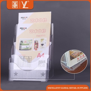 Plastic Material acrylic portable catalogue shelf magazine holder