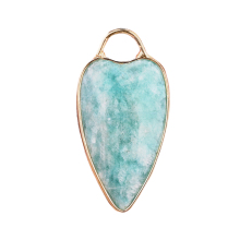 Amazonalite Long Heart Pendant Wrap Gold for Making Jewlery