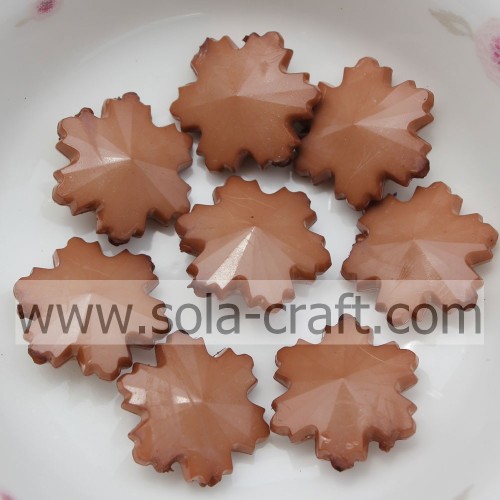 Chine Fabricant Européen Brown Snowflake Forme Acrylique Solide Perles D&#39;entretoise 14MM Vendu Par Sac