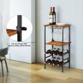 Floor Wine Bar Cabinet with Glass Holder Rack