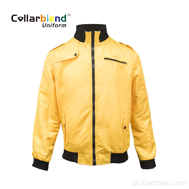 Casaco amarelo masculino para exterior de inverno