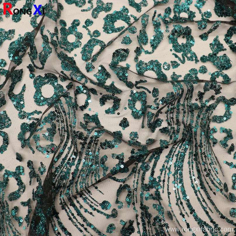 Hot Selling Glitter Fabric lace patch fabric