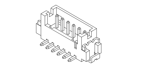 1.25mm 피치 180 ° SMT 단일 행 웨이퍼 AW1252V-S-XP