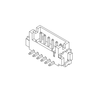 1,25 mm de pitch 180 ° SMT Wafer de linha única AW1252V-S-XP