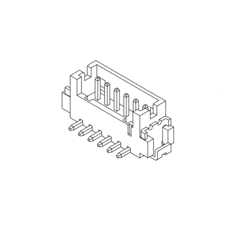 1.25mm pitch 180 ° SMT Baris tunggal Wafer AW1252V-S-XP