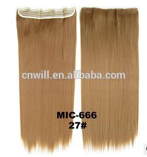 New Long Brown hair color #27 24" Heat Friendly Synthetic fiber Straight Clip in Hair Extensions Hairpiece Ponytail with 120g