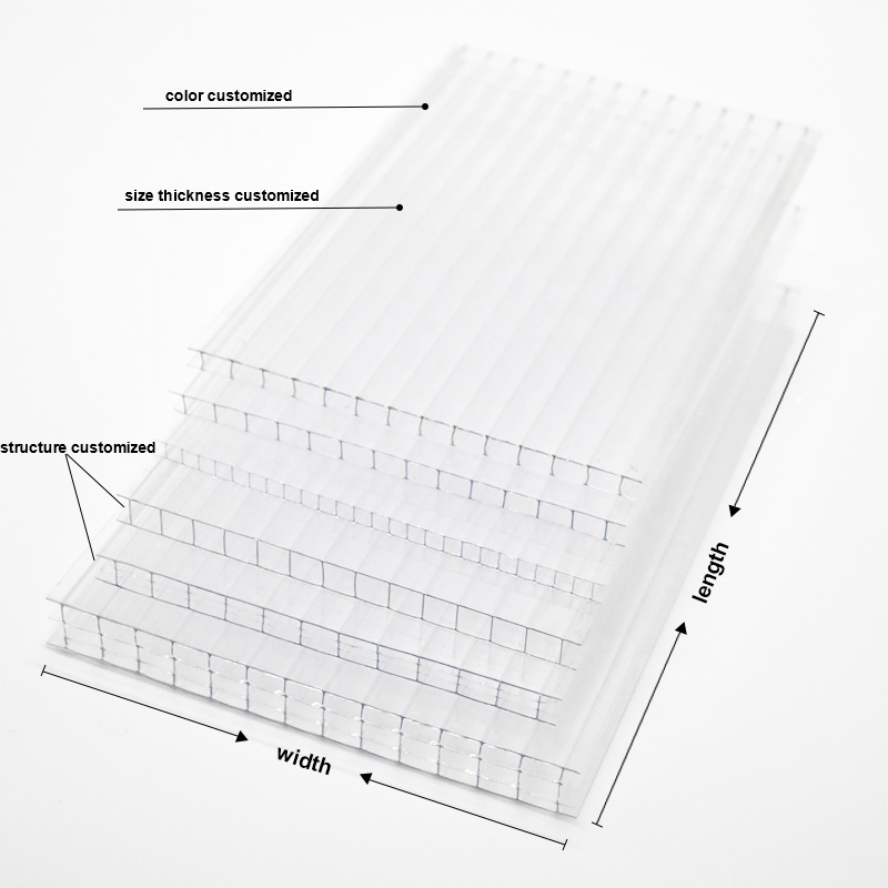 Manufacturer hollow pc multiwall uv polycarbonate sheet price factory