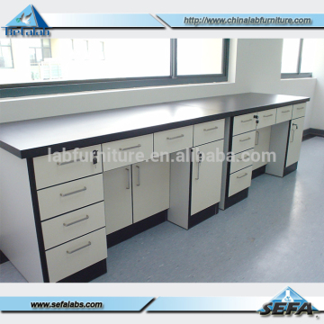 Physics Laboratory Furniture Floor Mounted Wooden Workbench