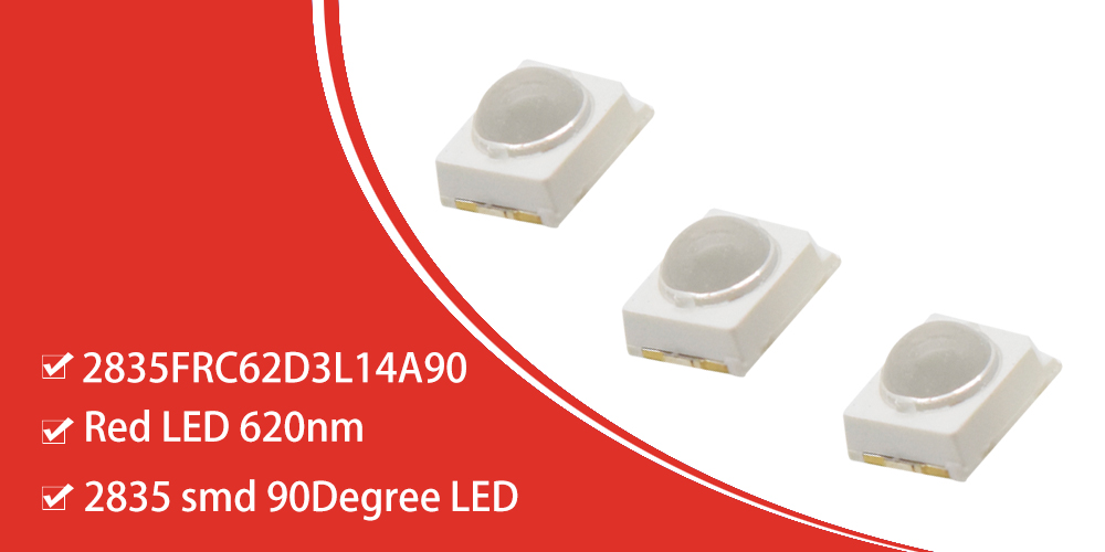 620nm 630nm SMD LED Domed lens LED 2835