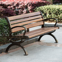 Modern Square Ironwork Outdoor Bench with Backrest