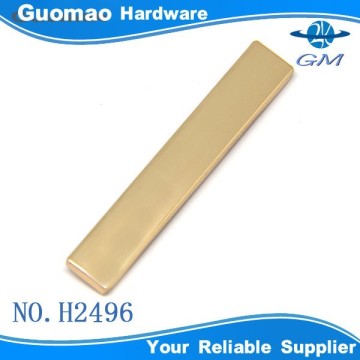 Long square zinc alloy designer handbag metal label