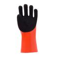 Fluorescent Orange PVC Glove.Black Foam Finish