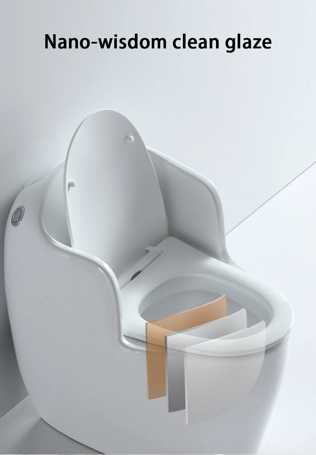 One-Piece Elongated Toilet with Siphon Flushing Sanitary Ware White Toilet