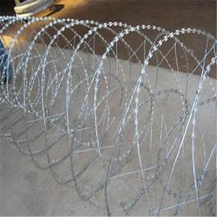 Hot dip galvanized razor wire blade fencing coils