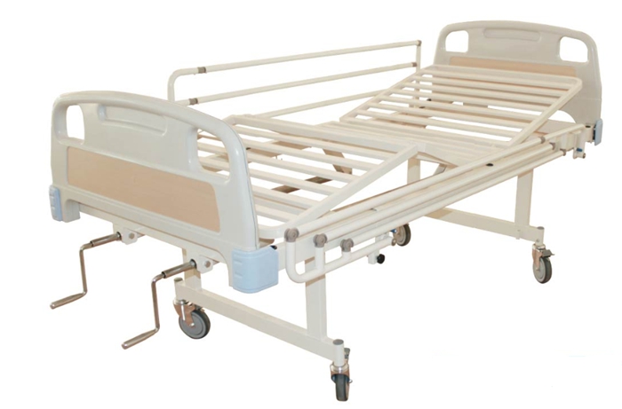 Comfortable 2 Cranks Manual Hospital Bed for Patient