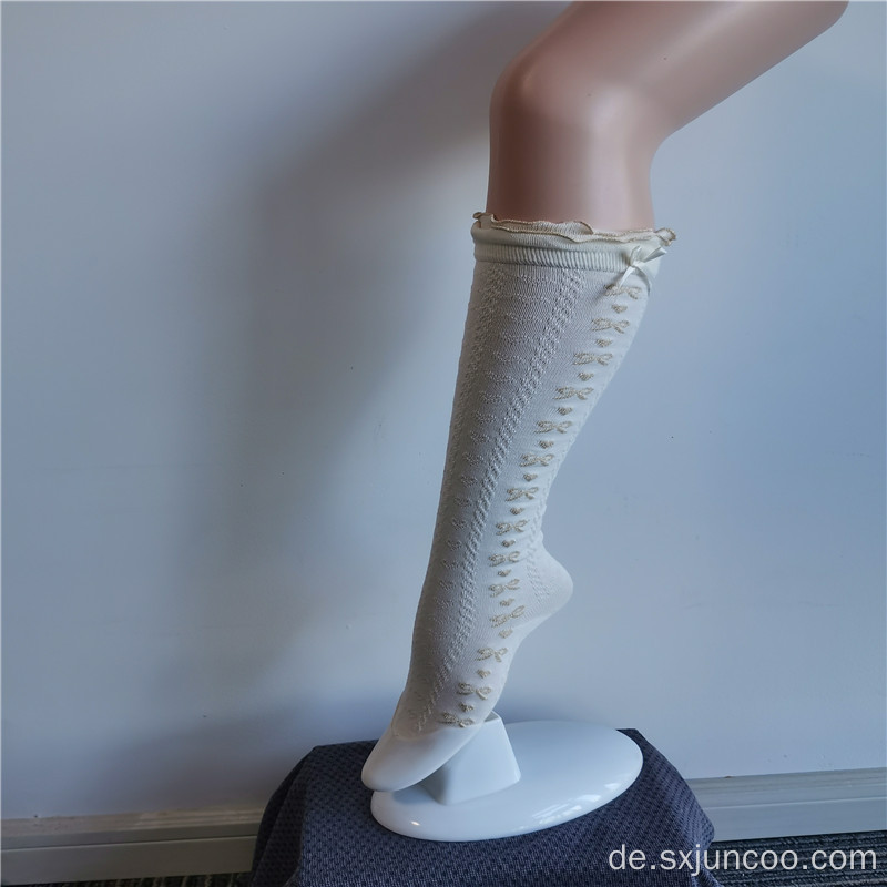 Verträumte weiße Spitze Nylon bestickte Prinzessin High Socks