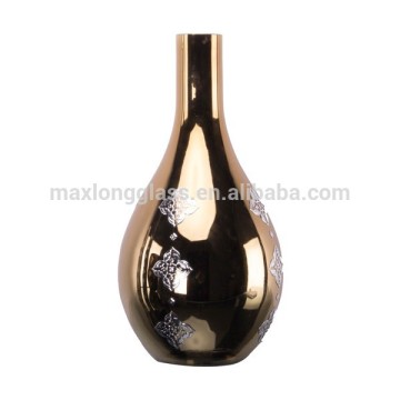 Handmade Matalic gold vases with silver paterrn 450mm