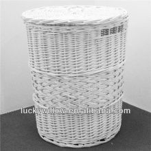 3/s willow laundry basket with liner & lid for hotel
