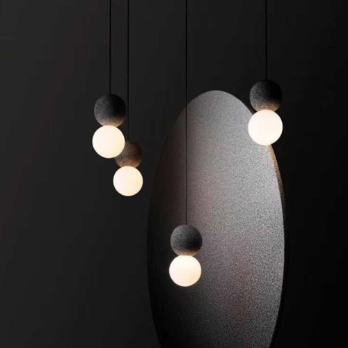 Lampe à suspension en béton LEDER Multi Drop