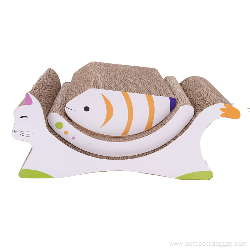 Fish Shape Cat Grinding Paw Toy Scratcher Cardboard