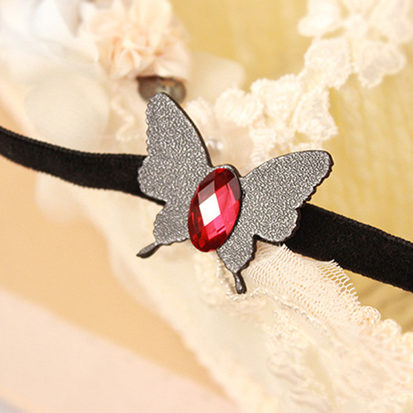 Leg Bracelet Anklet With Leather Butterfly Charm