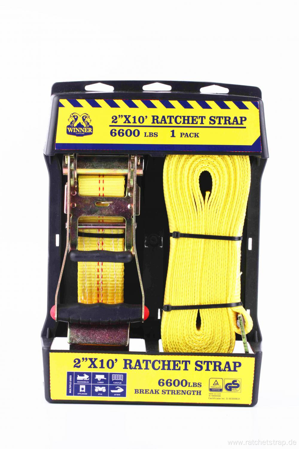 GS Approved Ratchet Buckle Cargo Strap With Plastic handle