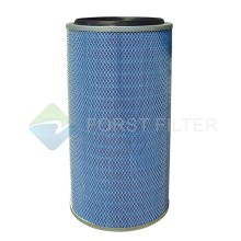 High Efficiency Dust Removal Filter Cartridge - Blue Wood Cellulose Cylinder Industrial Polyester