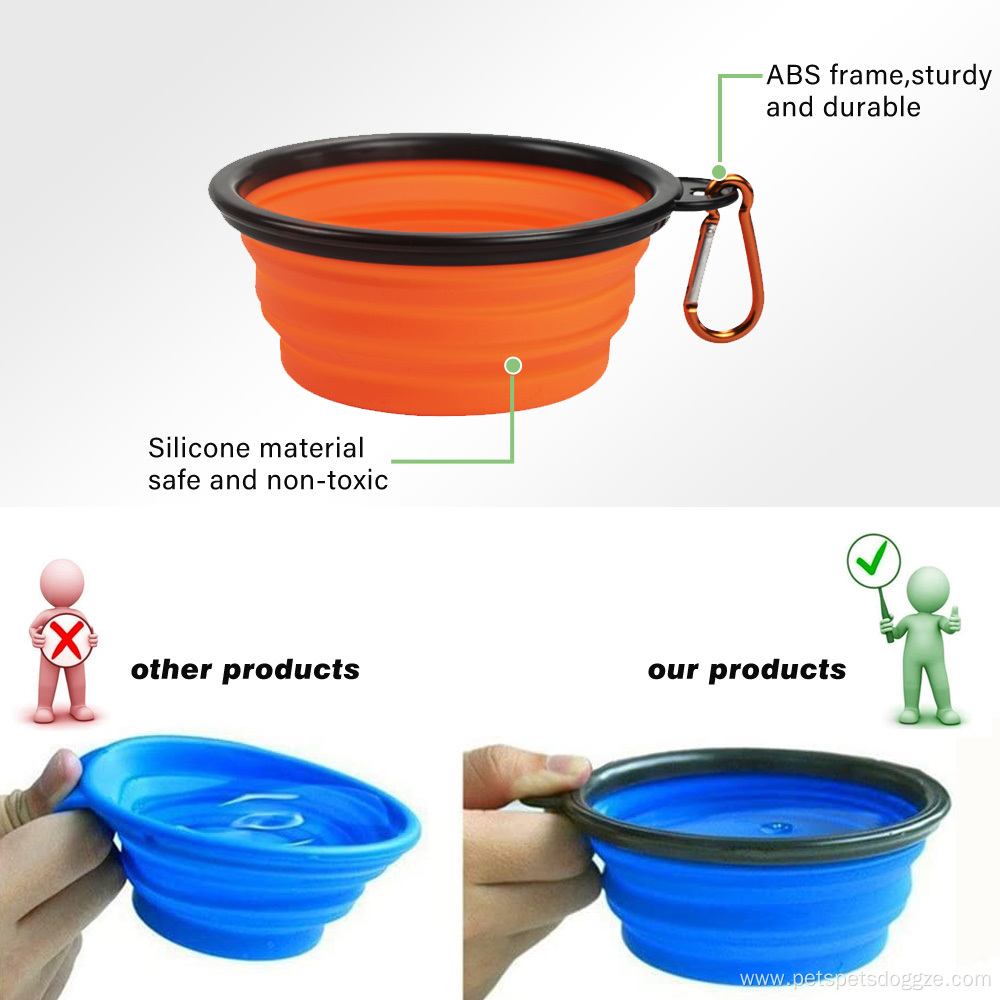 Silicone Travel Hikking Food Water Feeding pet Bowl