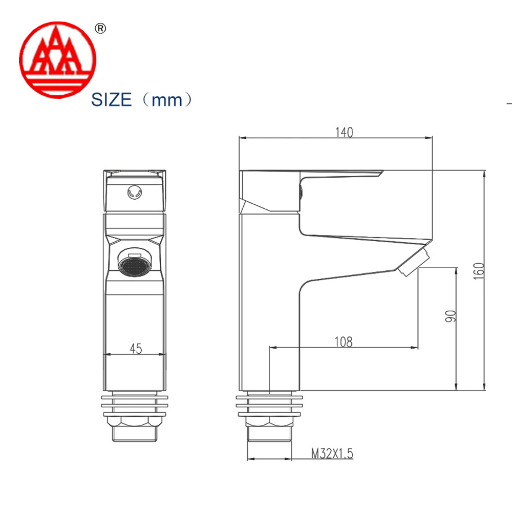 Tiêu chuẩn Úc Vòi chậu che khuyết điểm một tay cầm mờ Tiêu chuẩn Úc Vòi vòi bằng đồng thau DZR