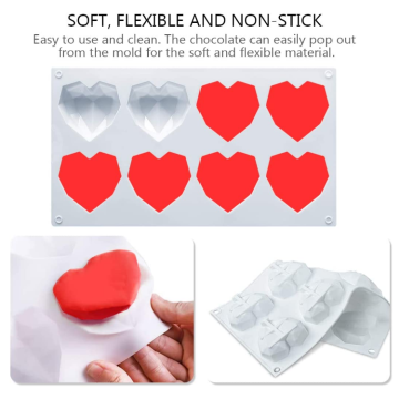 Stampo in silicone cuore diamante alimentare per torta