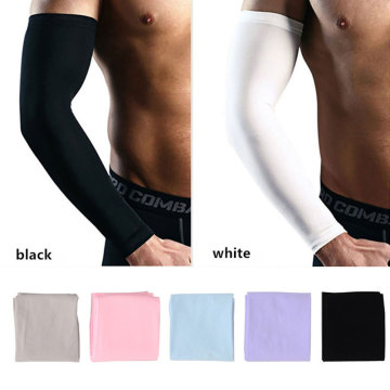 1Pair Unisex Ice Silk Arm Sleeves UV Sun Protection Oversleeves Tattoo Cover Sport Basketball Women Men Arm Cuffs Shirt Sleeve