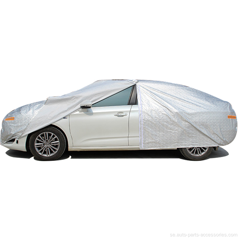 Universal Full Body Protect Silver Plastic Car Cover