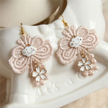 MYLOVE pink lace cloud flower earring fashion earring jewelry MLEH63