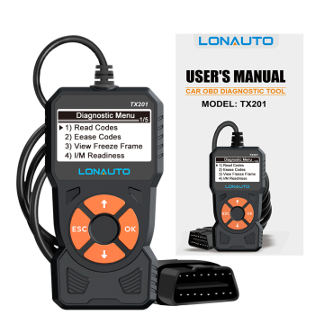 TX201 OBDII Automotive Diagnostic Scanner - Erase Fault Codes for All Motor Vehicles