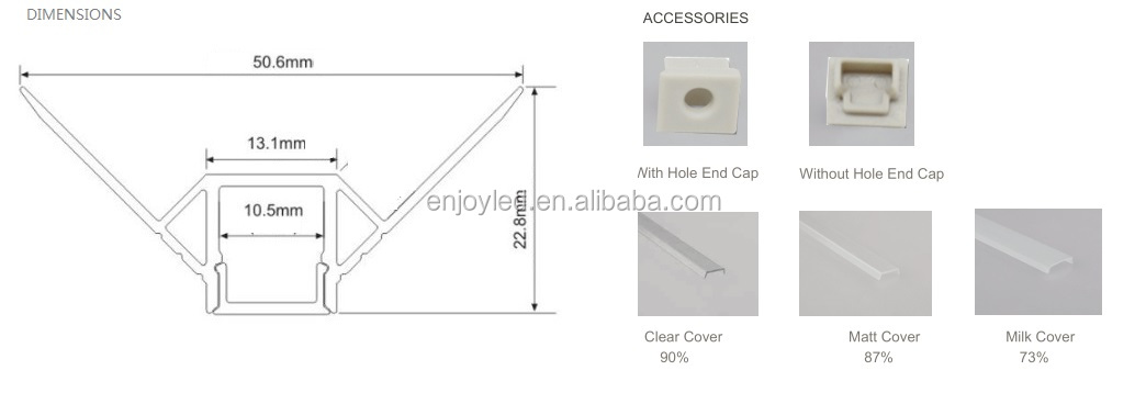 Alu profile led Trimless recessed Aluminum extrusion Profile in Gypsum Plaster Ceiling for LED strip light