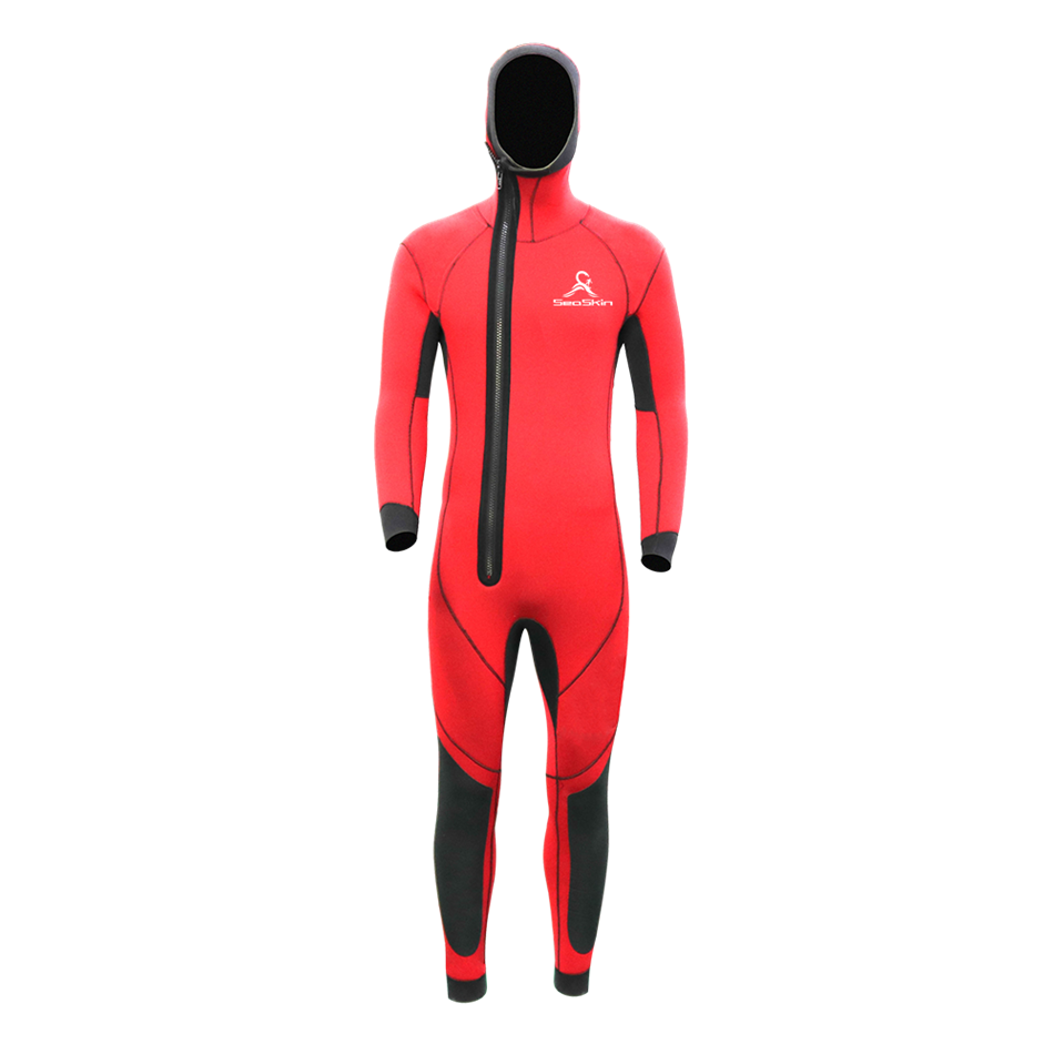 Seasin Mens 7mm Hooded Front Zip Steamer Wetsuits