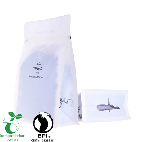 BPI -certificering Home Compost Flat Bottom Coffee Pouch