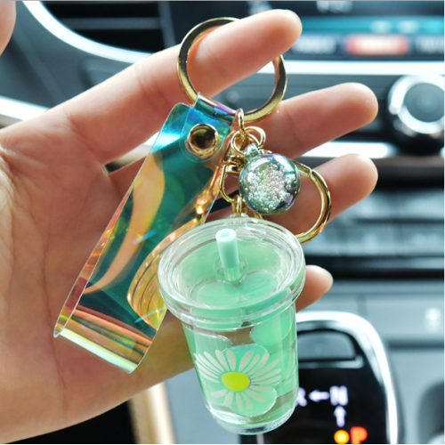 Milk Cup Liquid Keychain