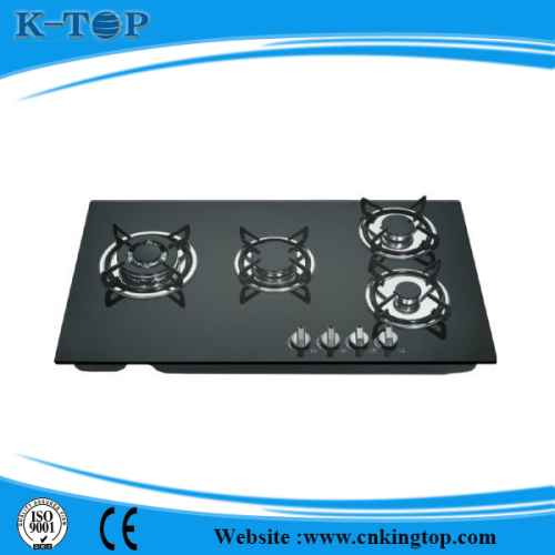 Mulia kaca hitam Built-in 4 Burner kompor Gas, kompor Gas