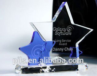 crystal star award trophy