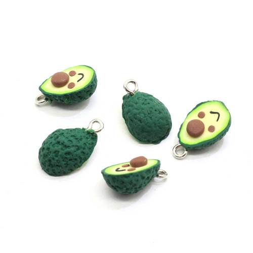 Ornamento di argilla polimerica 3D Kawaii Avocado Craft per orecchino che fa accessorio per portachiavi