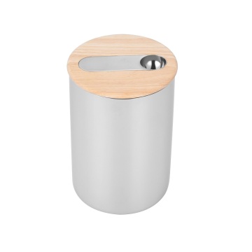 Bamboo Lid Storage Canister With Spoon