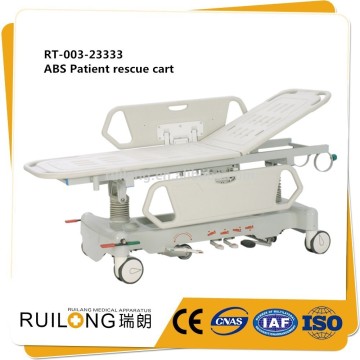 RT003 ABS patient rescue cart medical trolley with gas spring