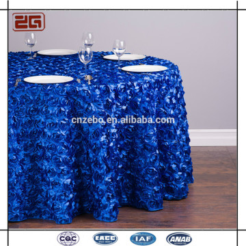 Modern Fashion Customized Wedding Decorative Rosette Satin Round Table Cloth