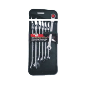 7PC Flex-Head Geared Ratcheting Wrenches Set