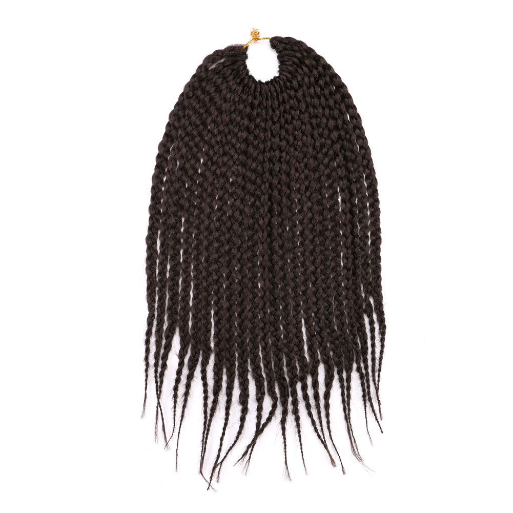 Hot sell box braids hair synthetic hair waves 14 inch 22 strands crochet box braids