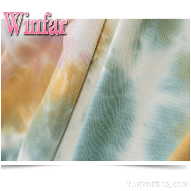 Polyester extensible Spandex Brosse Tie Dye Barboteuse Tissu