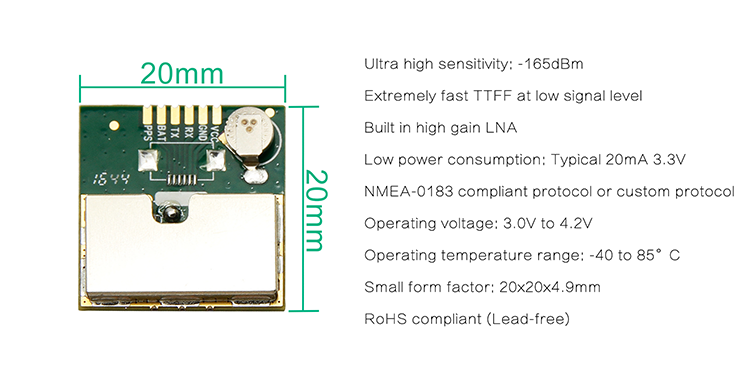 Skylab GPS Antenna Module SKM52 for smart wearable / kids watch