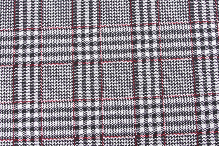 2021 fabric Colorful design white black red check jacquard fabric polyester textured garment fabric material clothes